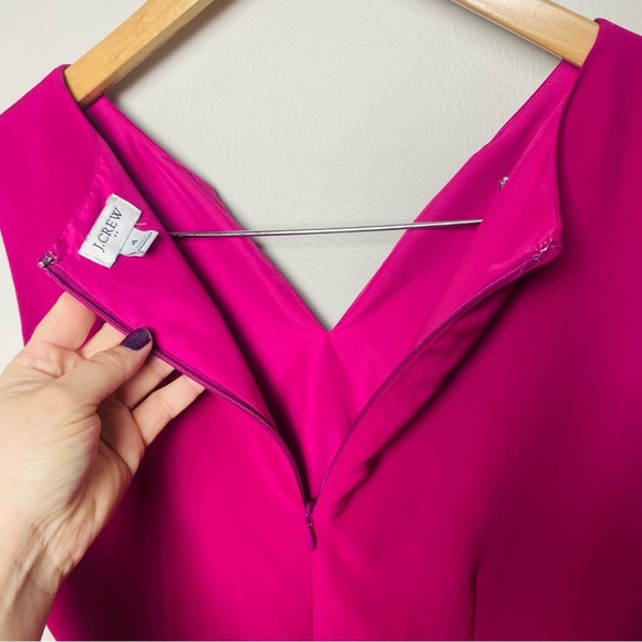 💖 J.Crew Split-Neck Suiting Sheath Dress – Fuchsia – Women's 4 – EUC - Picture 7 of 7